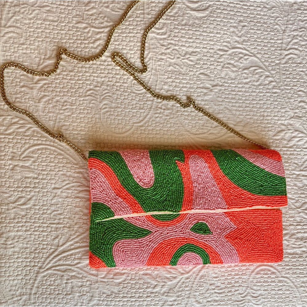 Lulus Audacious Attitude Pink Multi Beaded Clutch - Picture 2 of 7